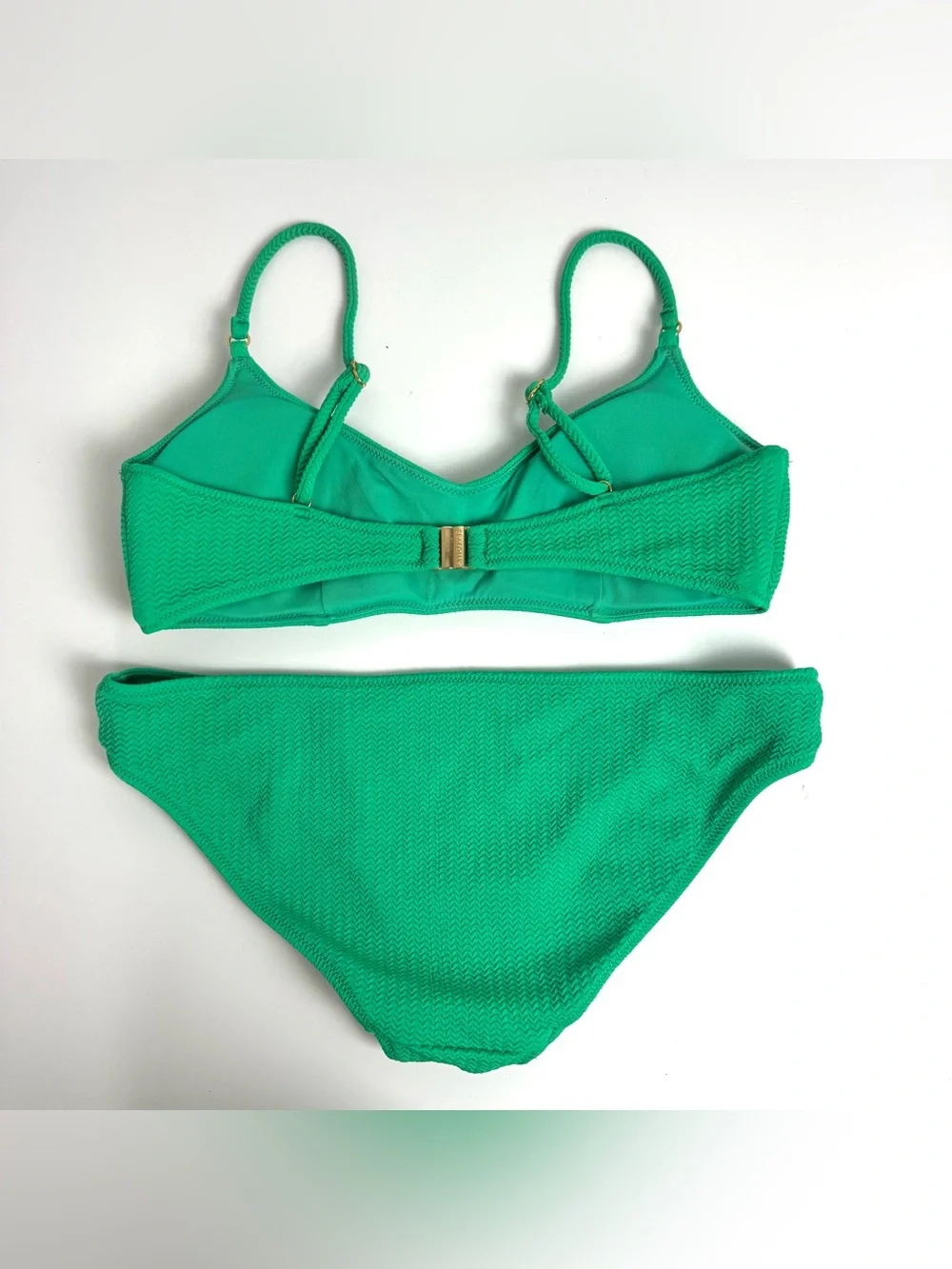 Seafolly Women’s 16 XL Kelly Green 2 Piece Bikini Set Swimsuit Chevron Textured